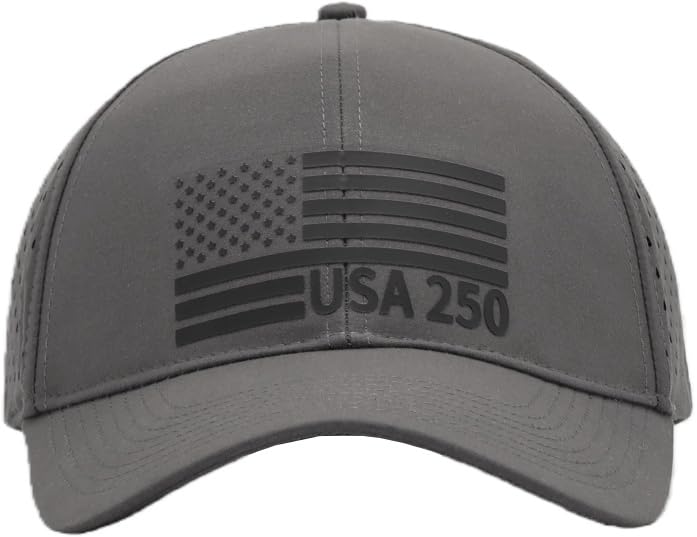 Image of 250th Anniversary USA Flag Hat, Laser Cut Breathable Mesh Patriotic Tactical Baseball Cap for Men Women, Fits OSFM&XXL Head
