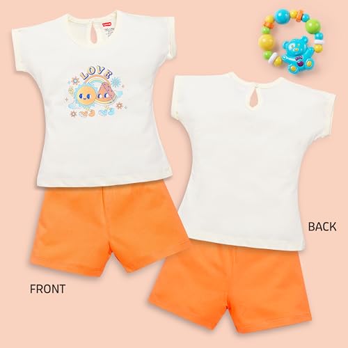 Image of LuvLap Baby Girls 100% Cotton Sleeveless Girls Top & Shorts Sets Pack of 3