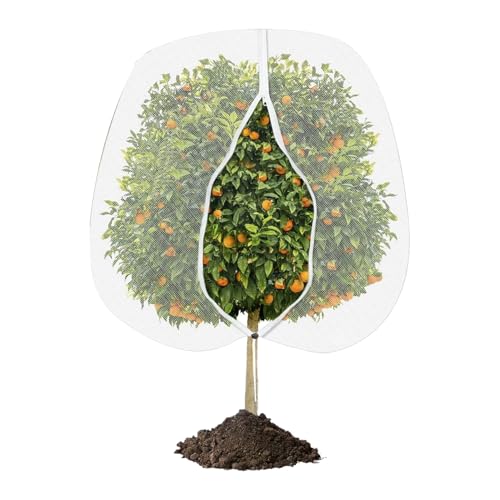 Red para Árboles Frutales,Protector de Plantas con Cremallera - Malla Transpirable y Reutilizable con cordón y Cremallera para Invernadero, paisajismo, jardín, Granja Patio