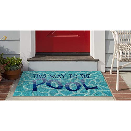 Liora Manne Natura Door Mat Novelty Designs - Durable Natural Coir & Vinyl Back, Long Lasting Color, Foyers, Porches, Patios & Decks, This Way to The Pool, 1'6
