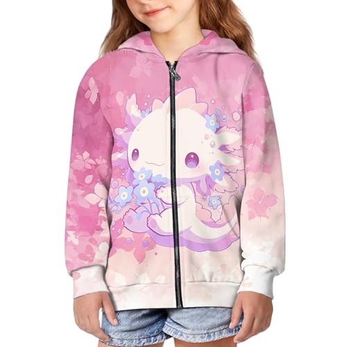Fashion Kids Girls Full Zip Hoodie Sweatshirt Jacket Long Sleeve Casual Coat Top 6-16 Years2