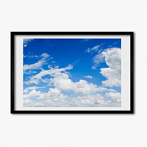 Cadre MDF 60x40 cm Tulup avec photo de nuages dans le ciel pour décoration murale