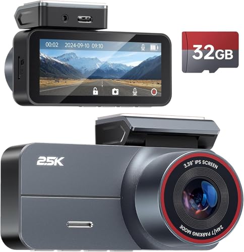 Dash Cam 2.5K Quad HD with 32GB Card, 160° Lens