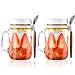 Produktbild 16oz Müslibecher to Go über Nacht Hafer Behälter luftdichtes Glas Haferflocken Gläser mit Deckel und Löffel tragbarer Obstbehälter, Salatbecher für Jogurt Müsli Mepal Porridge Milch Früchte(Weiß)