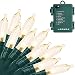 LOENDE Battery Operated String Lights, Christmas Lights 50 LED Clear Mini Lights Set for Christmas Tree Wedding Indoor Outdoor Wreath Party Garden Thanksgiving Decoration, 18ft Waterproof, Warm White