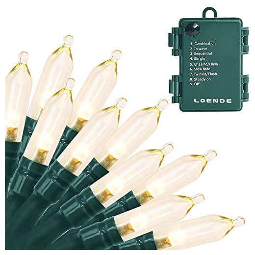 LOENDE 18ft 50 LED Battery Operated Christmas Lights, 8 Modes with Timer - Waterproof for Indoor & Outdoor Decor