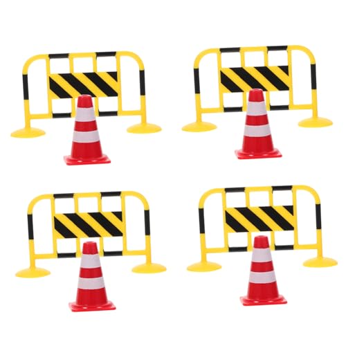 Unomor 8pcs Mini Traffic Cones Set Road Barricade Toys for Boys and Girls Cones Arrow Signs Educational Playset for Boys and Girls