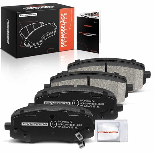 Frankberg Brake Pad Set incl. 4x Pads Front Compatible with i10 PA i20 PB PBT Picanto SA Replace# 581010XA10, 581010XA01