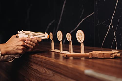 Wood Trick Rubber Band Toy Gun 3D Wooden Puzzles For Adults And Teens To Build - Wooden Model Kit - 14+ #TOP1