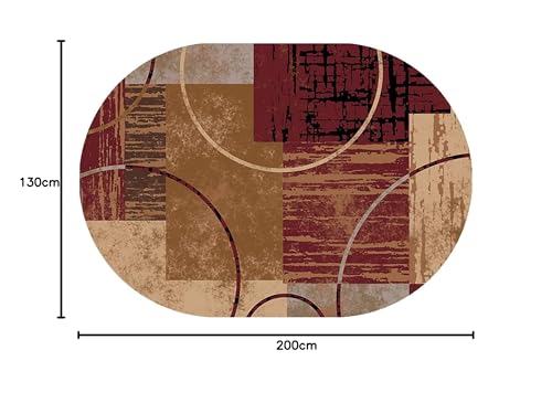 Tapis de sol élégant marron aux lignes abstraites modernes - 3