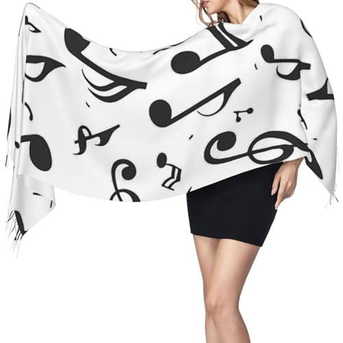 Lightweight Scarves Retro Piano Keys Music Fashion Scarf for Women Warm Soft Winter3