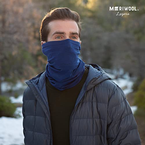 Image of MERIWOOL 100% Merino Wool Ski Neck Gaiter Winter Neck Warmer for Women and Men