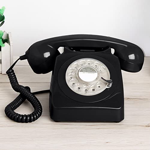 Téléphone à cadran rotatif noir fixe compatible avec les box internet - 2