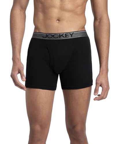 Image of Jockey 8009 Men Super Combed Cotton Rib Solid Boxer Brief with Ultrasoft and Durable Waistband (Pack of 3)