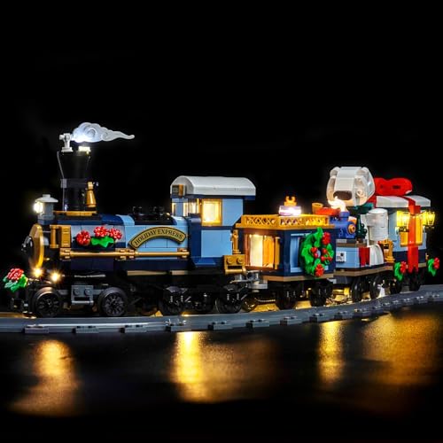 Juego de luces LED compatible con Lego Holiday Express Train 10361 (no modelo), juego de iluminación decorativa compatible con bloques de construcción Lego Holiday Express Train modelo