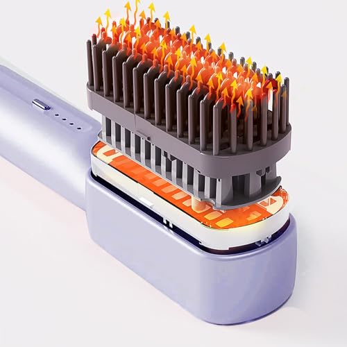 Cepillo Alisador de Pelo Portátil Morado miniatura 6