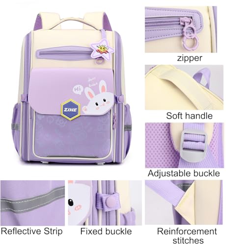 JiaYou Unisex Child Backpack Preschool Daypack Cartoon Cute Boys Girls Bookbag(Pink Bunny21 Liters)4