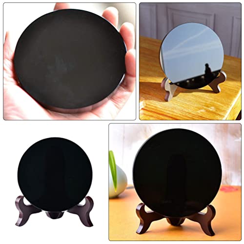 Beavorty Obsidian Scrying Mirror with Stand 5.31In Black Circle Disc for Meditation Divination Home Decor Bedroom Living Room Tabletop Display by Beavorty - Image 7