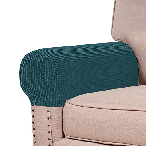 EXTLEZSA Paquete de 2/4/6 fundas para sillón de poliéster elástico y elastano, antideslizante, protector de muebles, sofá reclinable para sala de estar (azul profundo, 2 piezas) Cover