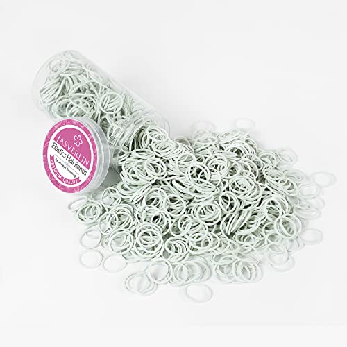 JASVERLIN Piccoli elastici bianchi, mini legami per capelli per bambini Elastici elastici per coda di cavallo Scrunchies per ragazze bambini donne 1/2 pollici 1000pcs