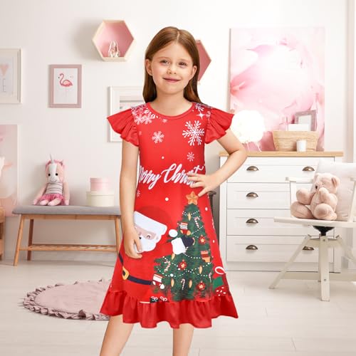 Image of Sylfairy 2pcs Girls Nightgowns, Unicorn Nightgown Princess Pajama Dresses for Girls Sleepwear Nightie