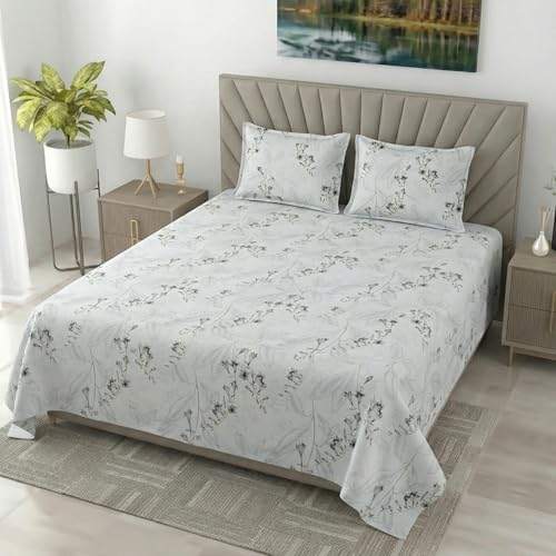 Image of Mafatlal 186 TC Metro Cotton King Size Bedsheet | 108 x 108 Inch| Soft, Breathable & Lightweight |Includes 2 Pillow Covers