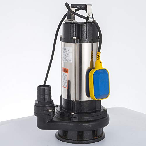 VEVOR Bomba de Inmersión para Aguas Sucias Bomba Sumergible de Aguas Residuales 1500W Bomba de Inmersión para Aguas Residuales Bomba de Agua Sucia
