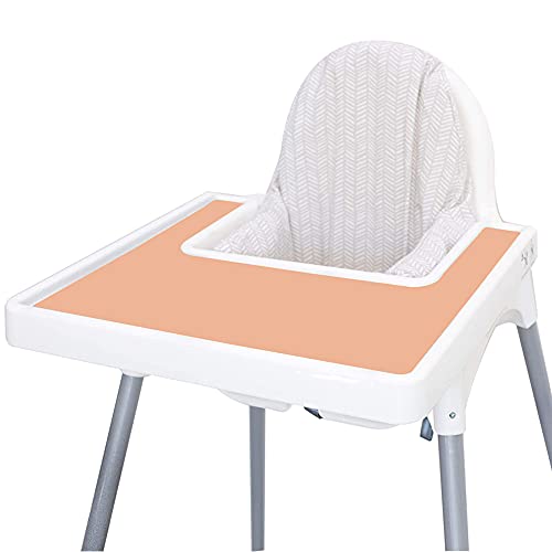 Image of Baby High Chair Placemat for Antilop High Chair, Silicone Mat for Antilop Baby High Chair Tray Accessories, Finger Foods Placemat for Toddler and Babies Girls… (Peach)