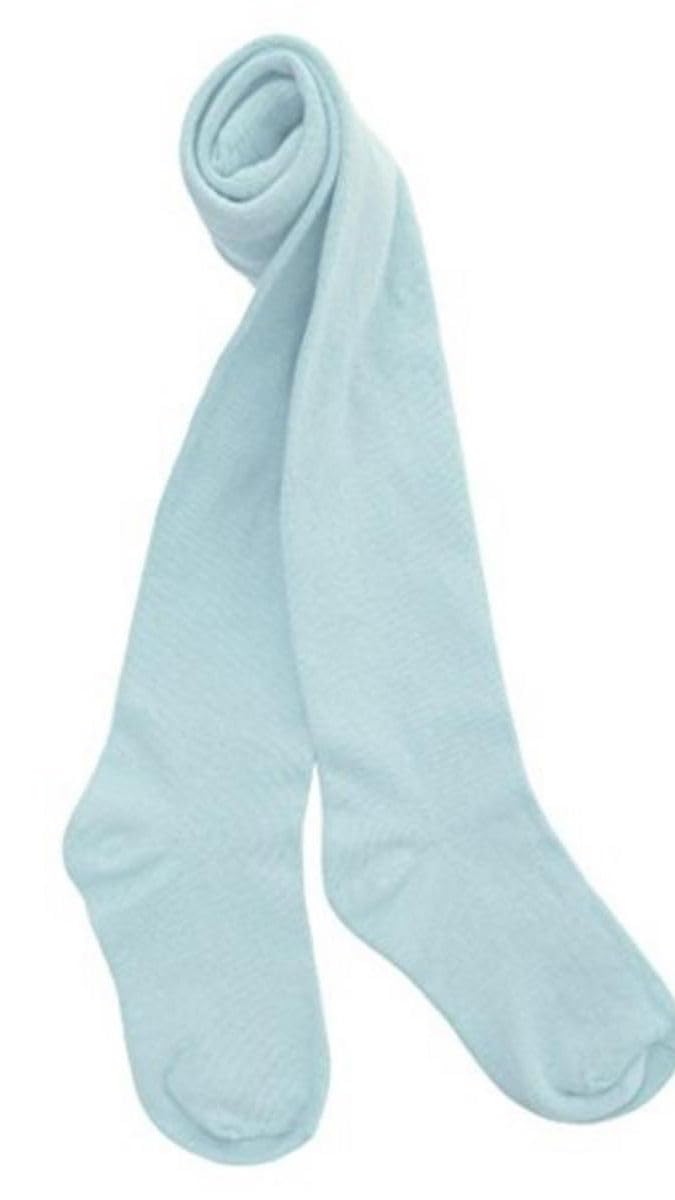 Country Kids Baby Girls 0-24m Luxury Cotton Tights, Pale Blue, 0-6 Months