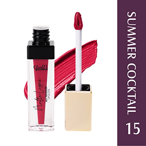 Image of Glam21 Matte Lippie No Transfer Lip Gloss | Lightweight and comfortable| Creamy Matte Formula - 4 gm | Summer Cocktail-15