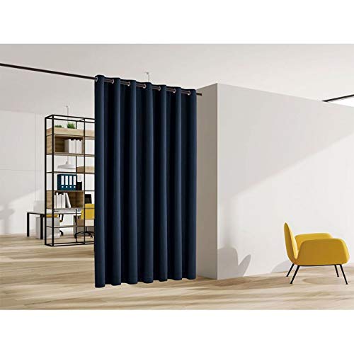 Blackout Room Divider Curtain Panel Privacy Partition Heavyweight Premium Fabric Thermal Insulated Grommet Top 120\" Wide X 96\" Tall Navy Color