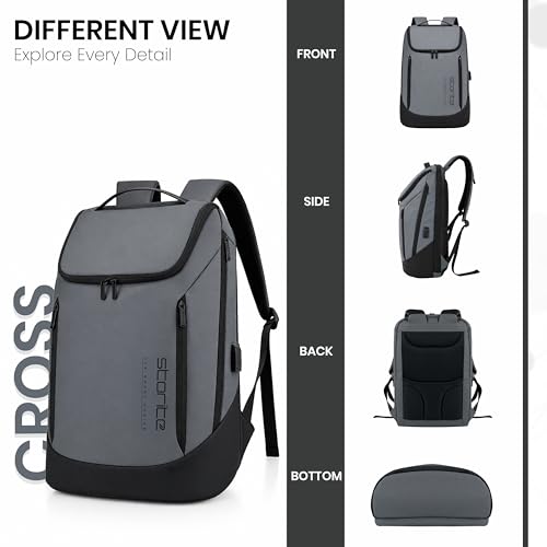 Image of Storite Premium Laptop Backpack for Men & Women | 15.6 inch Laptop Bag | Water Resistant Business Travel Backpack | Durable Smart Bag (Grey)