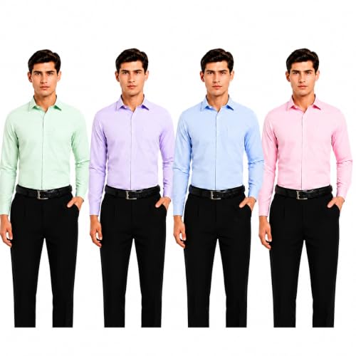 Image of Men's Solid Formal Shirt | Premium Cotton Rich Full Sleeves Shirt | Comfort Fit Office Wear Shirt with Single Chest Pocket | Stylish Casual & Formal Shirt for Men