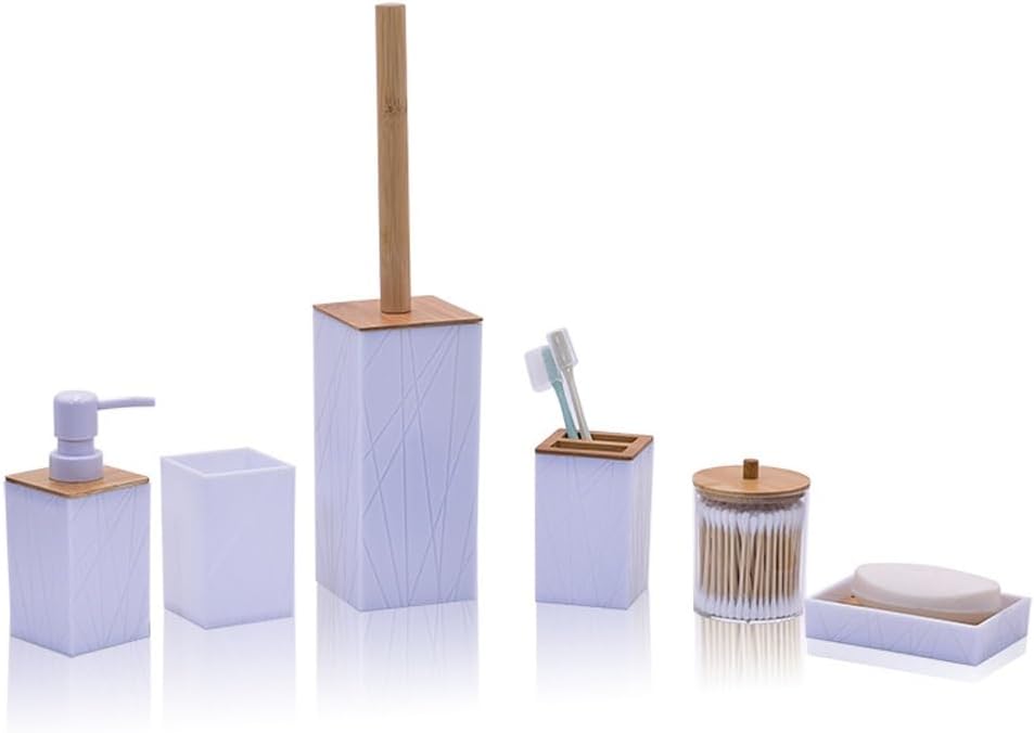 Bathroom Six-Piece Brushing Cup Mouthwash Cup Bathroom Toiletries Set(Black)