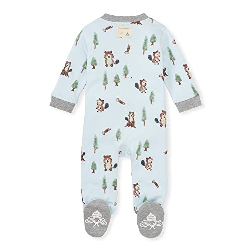 Image of Burt's Bees Baby unisex-baby Sleep & Play, Organic One-piece Romper-jumpsuit Pj, Zip Front Footed Pajama