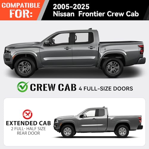 Estribos para Frontier Crew Cab 2005-2025 de acero fuerte miniatura 5