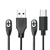 2 Pack Charger Cables Compatible with Shokz, Magnetic Replacement Charging Cable, Suitable for Aftershokz Aeropex AS800/803/Shokz Open Pro, OpenRun Mini, OpenComm Bone Conduction (2, Black)
