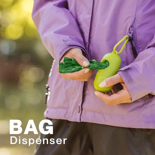 Image of Generic Dog Poop Bags Rolls: Biodegradable with Lavender Scent, 270 Count, Includes Dispenser, Leak-Proof, for Small and Large Dogs, Forest green