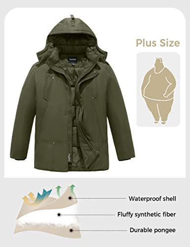 Soularge Men's Big and Tall Winter Hooded Warm Puffer Jacket4