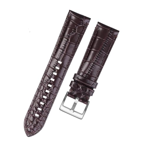 Bracelet de montre en cuir véritable marron 20mm élégant pour modèle Armani AR2447