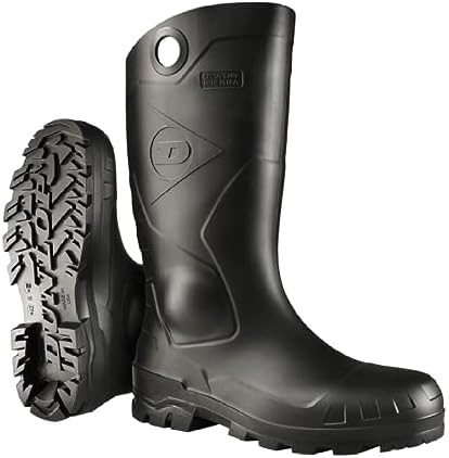 Dunlop Protective Footwear, Chesapeake plain toe Black Amazon, 100% Waterproof PVC, Lightweight and Durable