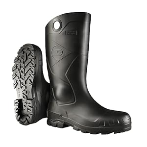 Dunlop Protective Footwear, Chesapeake plain toe Black Amazon, 100% Waterproof PVC, Lightweight and Durable