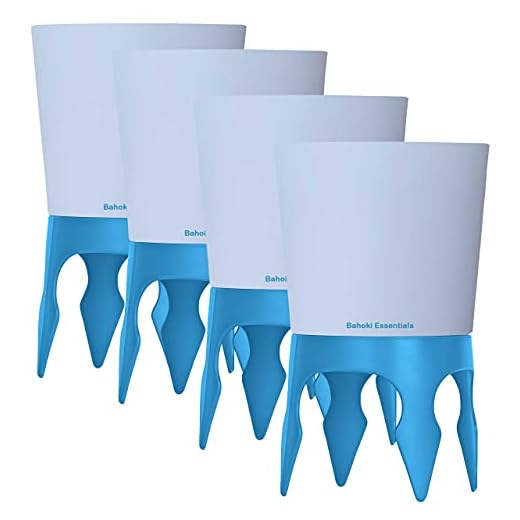 Bahoki Essentials Beach Drink Cup Holder - Sand Coaster for Beverage Bottle and Glass - Perfect to Hold Drinks, Snack, Phone, Key or Sunglasses (Blue, 4 Pack)