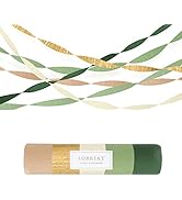 AOBKIAT Wedding Party Decorations, 5 Rolls Olive Green Brown Crepe Paper Streamers for Green Boho...