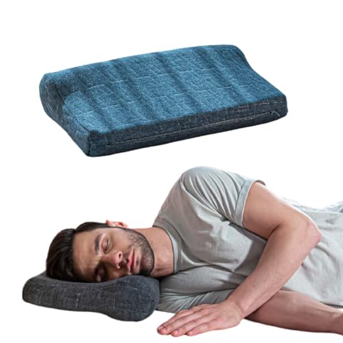 Image of The White Willow Cervical Contour Memory Foam Orthopedic Bed Pillow for Sleeping, Hypoallergenic Neck Optimum Support for Pain Relief with Washable Zippered Pillow Cover (Grey)