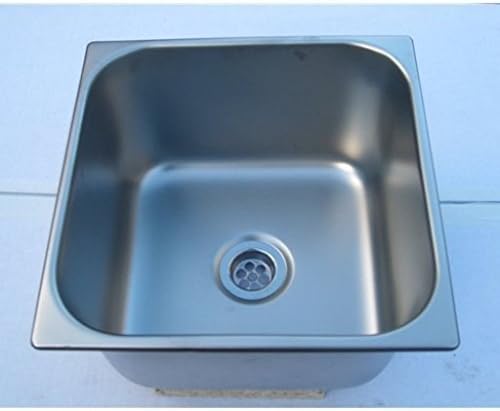fin250s Inset Bowl 275mm Square Stainless Steel bar Sink or ice Safe