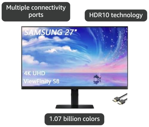 Image of Samsung 27 inch Odyssey G Series LED Gaming Monitor, FHD, 165Hz, 1ms, Eye Saver, Free-Sync Premium, Height Adjustable, VESA Mount Capability, DisplayPort, HDMI, Black, with GSF HDMI Cable