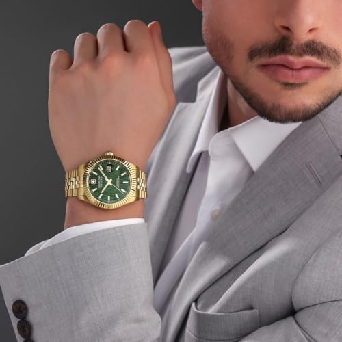 Image of Swiss Military Hanowa Master DILIGENTER Green Round Dial Comes with Swiss Made Automatic Watch for Men | SMWGL0005412