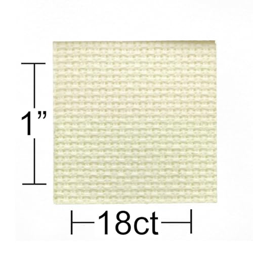 Image of Essentials By Leisure Arts Aida Cloth, 18 Count, Ivory Cross Stitch Fabric, Embroidery Fabric, Cross Stitch Supplies for Crafting, Stitching, and Sewing Projects 30X36