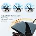 INFANS Double Stroller, Foldable Baby Tandem Stroller with Djustable Backrest Canopy Footrest, 5-Point Harness, Storage Basket, Convertible Compact Twin Stroller for Infants and Toddlers (Sage)